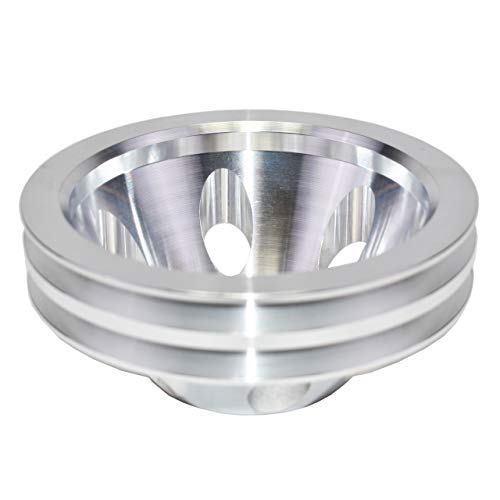 A-Team Performance - Double-Groove Aluminum Long Water Pump Pulley - Compatible With Small Block Chevrolet 262 302 400 #TOP5