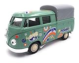 Maßstabgretreues Modellauto Welly Bulli T1 Lizenzprodukt 1:34-1:39 Love grün