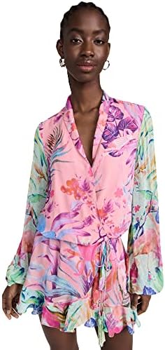 ROCOCO SAND Women's Zazu Short Dress, Motley Tropical, Floral, Pink, S