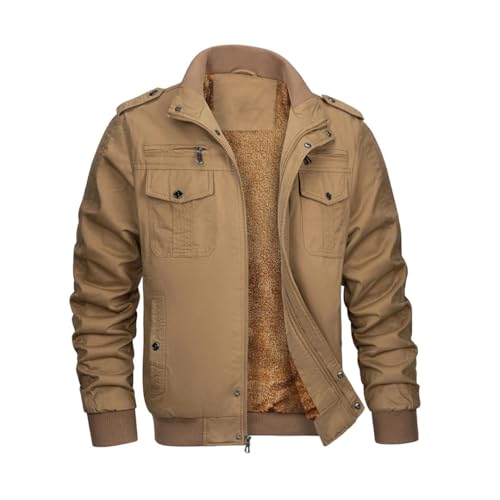 Veste tactique vintage en polaire kaki XXL avec poches cargo pour homme