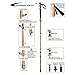 FOREST PILOT Trekking Pole- 1-pc Pack - Adjustable Hiking or Walking Stick –Strong, Natural Beech Wood - Quick Adjust Flip-Lock - Beech Wood Grip, Leather Strap (Black)