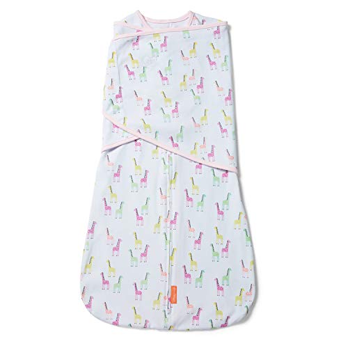 Image of Ingenuity by SwaddleMe Arms Free Convertible Swaddle, Size Extra Large, for Ages 6-9 Months, 18-24 Pounds, Up to 30 Inches Long, 1-Pack Baby Swaddle Wrap - Pink Giraffes