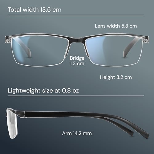 Image of Gaoye Executive Style Reading Glasses Men - Durable Readers with Blue Light Filtering - Comfortable Fit with TR90 Frames