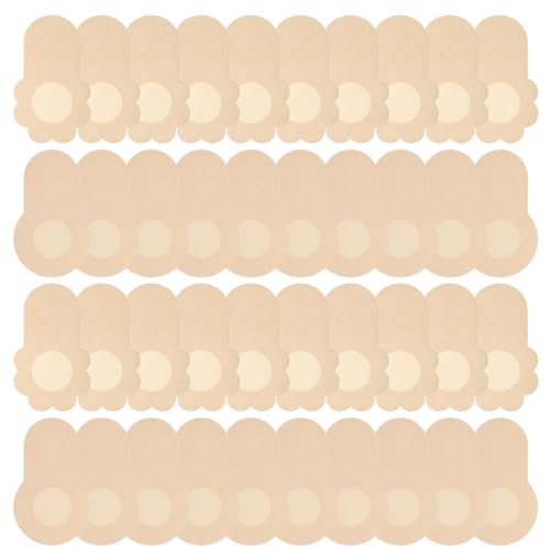 40 Pcs Disposable Pasties Nipple Covers For Women, No-Show Pasties Breast Lift Tape Breathable Nipple Pasties Non-Woven Fabrics Breast Petals Coverings Stickers Beige