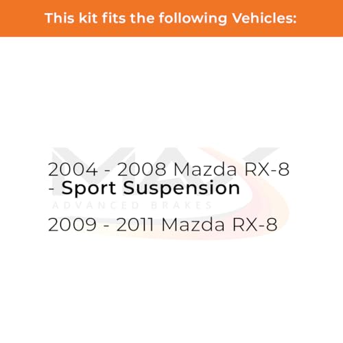 Image of Max Advanced Brakes Front & Rear Brake Kit Compatible With 2004 2005 2006 2007 2008 2009 2010 2011 Mazda RX-8 Replacement Premium OE Disc Brake Rotors and Ceramic Brake Pads