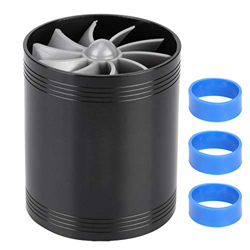 Turbina de Ventilador, 1 Uds.Turbonador Universal de Admisión de Aire para Coche Turbina de Doble Ventilador Supercargador Ahorro de Combustible de Gas Turbo 64 Mm / 25 Pulgadas