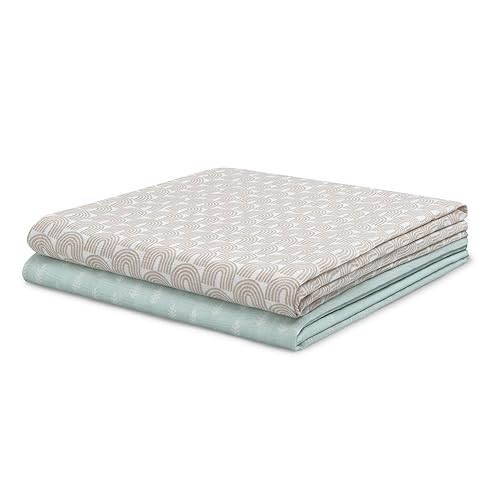 Image of Delta Children 100% Cotton Muslin Baby Receiving Blankets for Girls and Boys - 47x47 Inches (Pack of 2), Neutral Boho