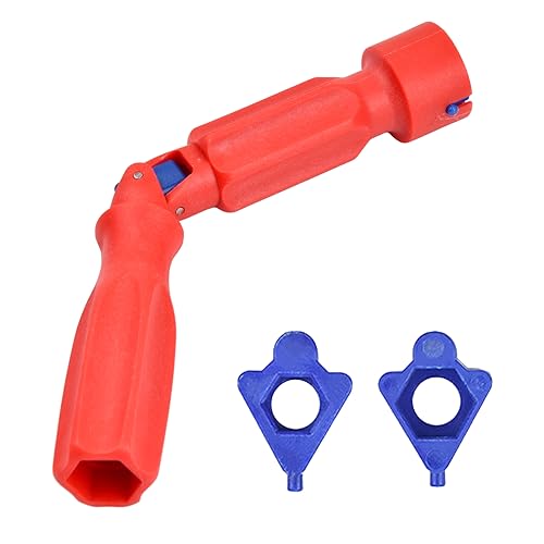 Dokeno Llave de Instalación Universal para Asiento de Inodoro, Herramientas de Fontanería de la Llave de Asiento del Inodoro Llave de Montaje con Articulación Asiento de Inodoro, 10/13/17mm (Rojo)