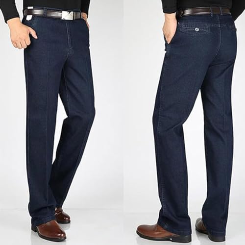 Alkyne Men's High Waist Straight Fit Stretch Jeans, JettJeans Men's Straight Jeans, Slim-Fit Stretch Denim Pant2