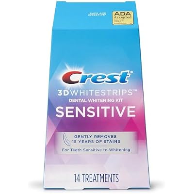 Crest 3D Whitestrips for Sensitive Teeth, Teeth Whitening Strip Kit, 28 Strips (14 Count Pack)