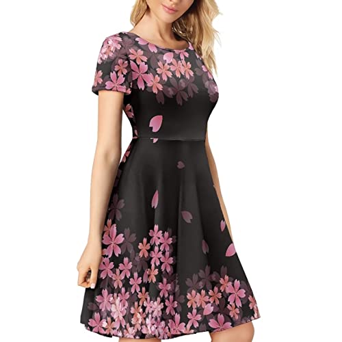 Image of Biyejit Women's Summer Casual Short Sleeve T-Shirt Swing Dress Crew Neck Plus Size S-4XL