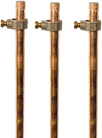 The Healing Barn 3 Piece Ground Rod Kit with 3 Ground rods and 3 Clamps.