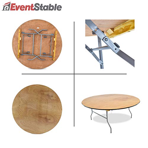 Eventstable Titan Series Wood Folding Table - 60'' Round - 10 Pack #TOP3