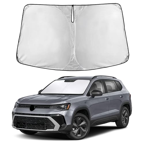 Image of Autovir Windshield Sun Shade Fit for 2022-2024 2025 2026 Volkswagen Taos Sunshade, Front Car Window Shades Sun Visor, Blocks UV Rays & Heat, Car Accessories