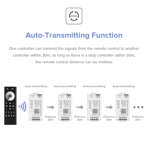Image of BTF-LIGHTING C01W WiFi Controller for 2pin Single Color (+V -V) LED Strip | PWM dimmer for 5050SMD /COB LED, Compatible with Alexa /Google Home /Smart Life APP, Works with WR02RF RC01RFB Remote, DC12V /24V