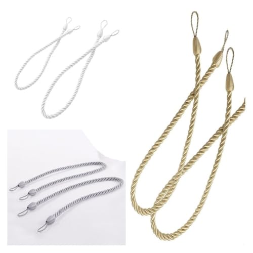 Cabilock de Abrazaderas de Cortina Borlas de Poliéster Beige 2 Piezas Accesorio Elegante para Sujetar y Decorar Cortinas para