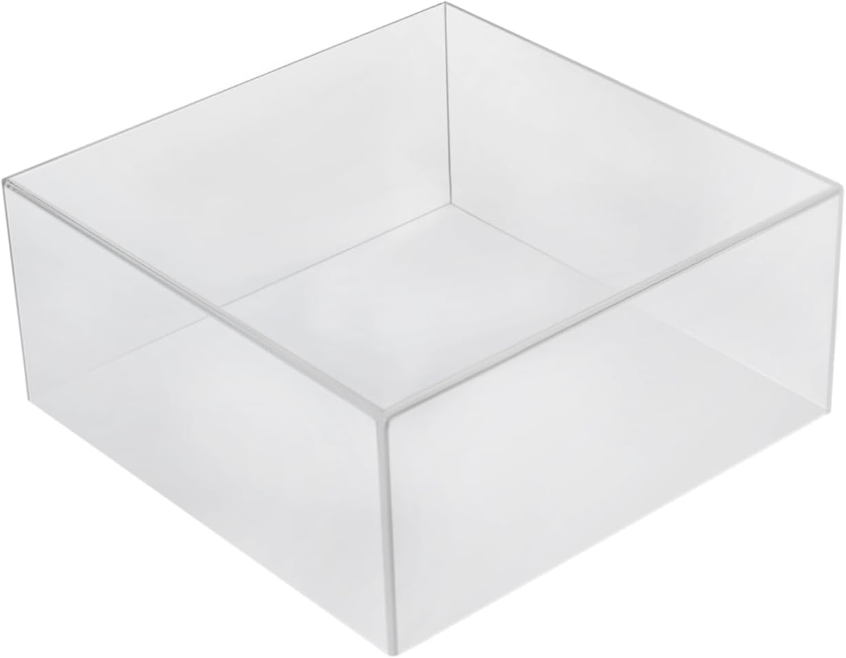 Set of 3 Crystal Clear Acrylic Cube Display Nesting Risers with Hollow Bottoms, Food Risers for Dessert Collectibles Jewelry Figures