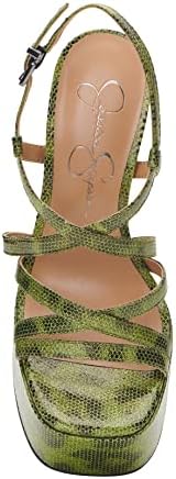 Jessica Simpson Women's Salih Block Heel Platform Sandal Wedge, Green, 8 | Image 4