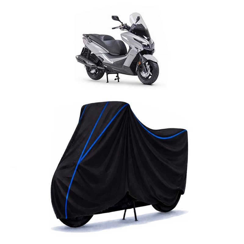 Image of Scooty Cover Water Resistant for X-Town 300i | Universal Scooter & Bike Cover | Heavy Duty UV Dust, Rain & Scratch Protection | Elastic Fit All Weather Indoor Outdoor | Black with Blue Piping