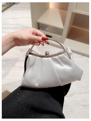 Image of Verdusa Women's Bowknot Evening Bag Ruched Clutch Purse Party Handbag with Chain Strap