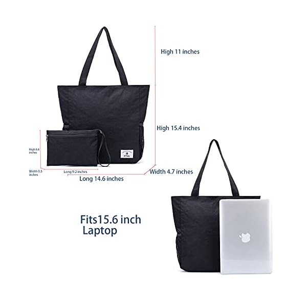 ETidy Large Capacity Foldable Tote Bag With Zipper Water-resistant SandproofWomen Beach Bag Handbag GymBag Travel ShoppingBag - Image 5