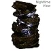 Sunnydaze 10.5-Inch Indoor Electric Tabletop Fountain with LED Lights - Electric Submersible Pump - Polyresin and Fiberglass Brown