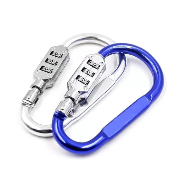 Portible Space 3-Digit Combination Number Lock with Hook Keyring | Secure Travel Padlock for Backpack, Luggage & Bags Alloy Steel Mini Key Screw Locking Hooks Keychain, Cabinets Lockers Portable-image-41