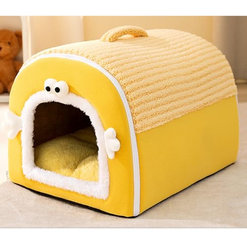 ペットドーム ペットベッド 猫 ハウス 犬 冬寒さ対策 取っ手付き ふわふわ 取り外し可能 変形しにくい ペット用品 シンプル 柔らか ドーム型 洗える 超吸収 多機能 2way 休憩所 通年 室内用 S:35*30*30cm(推奨体重:1.5kg以内)