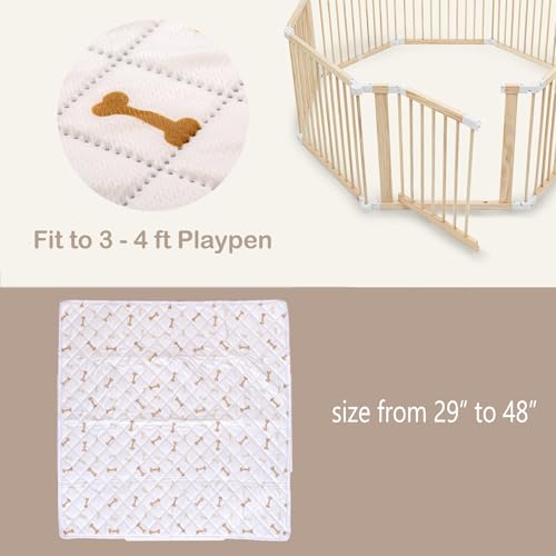 Image of Meow&Woof Reusable Puppy Pads - Washable Pee Pads for Dogs 100% Waterproof Square Playpen Mat, Super Absorbent and Durable Reusable Pee Pads for Dogs 36 Inch 1 Pack