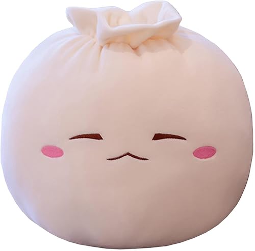 Yoholto Almohada de felpa con bonita expresión, bollo de peluche al vapor, almohada Dim Sum, divertido juguete de peluche de Bao Bun de comida,