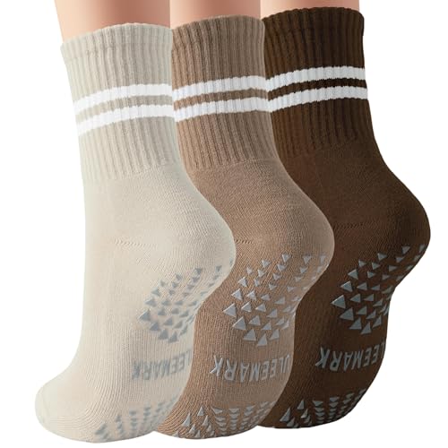 Chaussettes de yoga antidérapantes pour femme en coton peigné stretch pour un confort haut de gamme