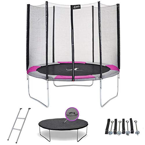 Kangui - Trampoline Rond Ø250cm avec Filet, échelle, bâche et kit d'ancrage - RALLI 250