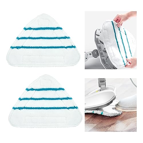 Housses en Microfibre Balai Vapeur Steam Accessoire Chiffons universel Triangle lavable pour Nettoyeur Vapeur Hot Spray, Blanc Microfibre Steam Mop Pads...