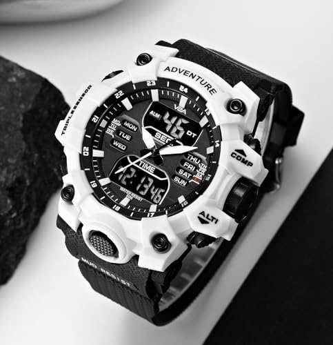 Image of V2A Bold & Big Dial Analog-Digital Sports Watch for Men | Multifunction Military Wristwatch | Gift for Men