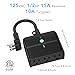 BN-LINK Outdoor Indoor Wireless Remote Control 3-Prong Outlet Weather Proof Heavy Duty 15 AMP Compact (Black) 3 Grounded Outlets with Remote 6-inch Cord 100ft Range ETL Listed