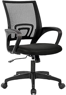 Home Office Chair Ergonomic Desk Chair Mesh Computer Chair with Lumbar Support Armrest Executive Rolling Swivel Adjustable Mid Back Task Chair for Women Adults, Black