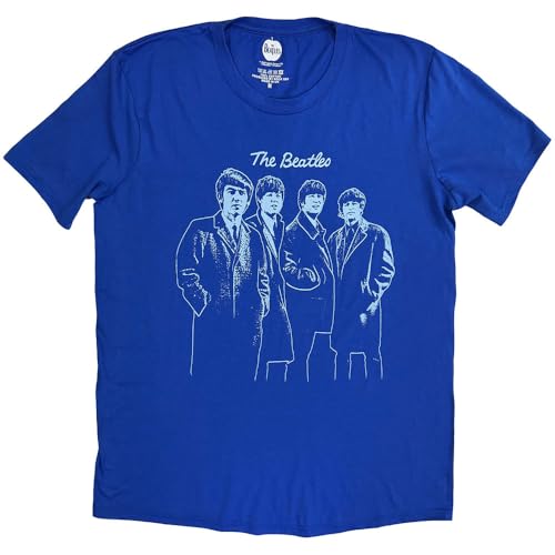 T-shirt The Beatles Band Outline au motif minimaliste et coupe droite