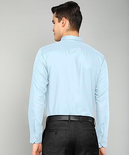 Image of MILDIN Men's Pure Cotton Striped Printed Shirt with Spread Collared Neck Full Sleeve Curved Hemline Button Closure and Regular Fit | Shirt for Man