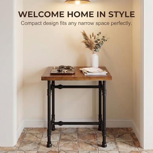 VANDNALI 24 Inch Industrial Rustic Iron Pipe Entry Table, End Table, Coffee Table, Side Table, Metal Legs, Bar Table/Home Set/Living Room Set/Dining Room1