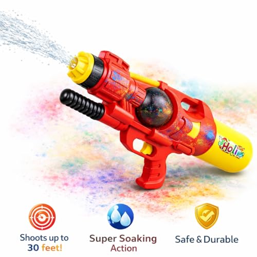 Image of Storio Holi Holi Pichkari Water Gun Toy for Kids with Upto 30Ft Range |High Pressure Mechanism Ideal Outdoor Toy for Pool & Beach Fun