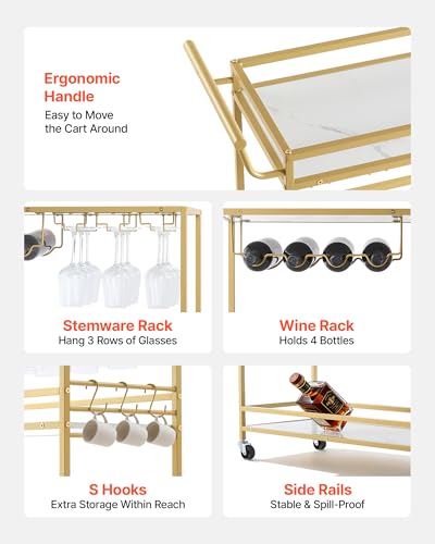 VEVOR 3-Tier Bar Cart