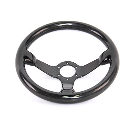 HIWOWSPORT Carbon Fiber Racing Steering Wheel 300mm Diameter Bolt - Thumbnail 2