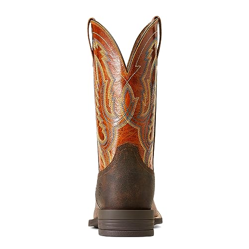 ARIAT Men's Steadfast Western Boot - Western Brown/Fall Orange, 12 Medium