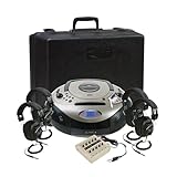 Califone 1886PLC 4-Person Spirit SD Stereo Listening Center, Includes 1886 Boombox Multimedia Player, Carry/Storage Case, One 10 position jackbox and Four 3068AV Headphones