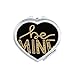 Be Mine Gold Quote Handwrite Mirror Heart Portable Hand Pocket Makeup
