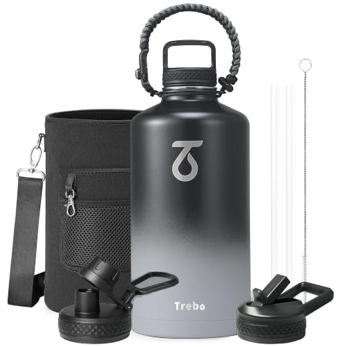 Trebo 128oz Insulated Water Bottle with Paracord Handle