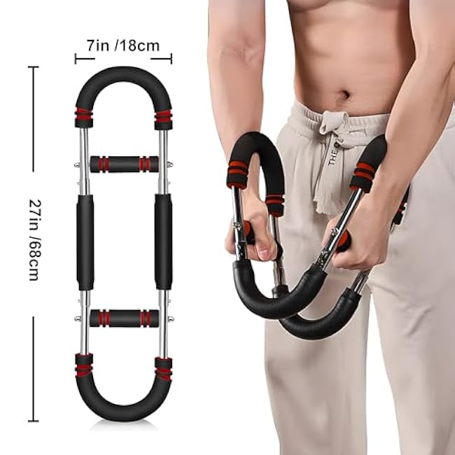 Twister Arm Trainer, 60-110lb Chest Workout Equipment, Three-Speed Adjustable Fitness Equipment, Arm Trainer, Portable Power Twister Bar, Detachable Design Fitness£¬for Home & Gym Fitness Equipment