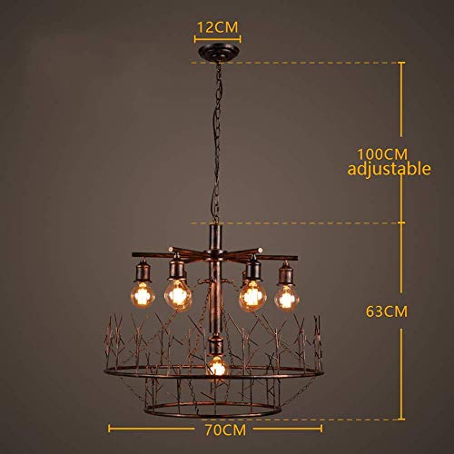 Plafonnier suspendu rétro loft vintage 7 têtes cuisine E27