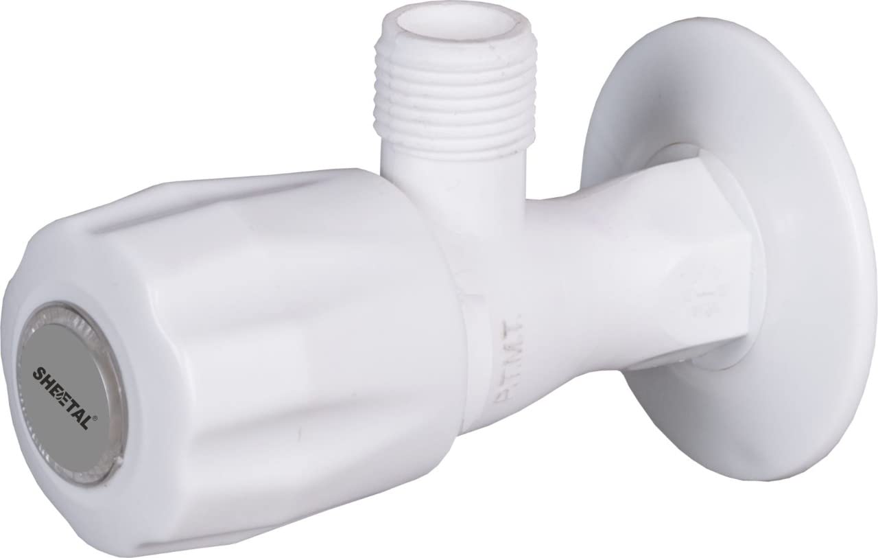 White, Sheetal Brand Angle Cock PVC Tap with Flang 1/2"