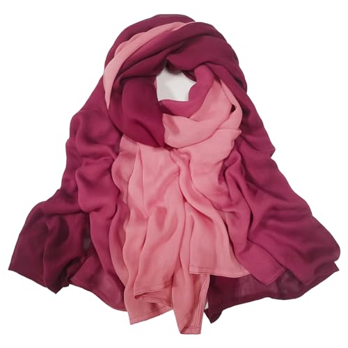 Women Scarf and Shawls, Soft Modal Jersey Scarves, Gradient Long Wrap for Spring Summer and Autumn